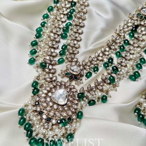 Exquisite Meera Long Kundan Mala Bridal Set - Artificial Kundan Bridal Jewellery Pakistan by Jewelist.pk