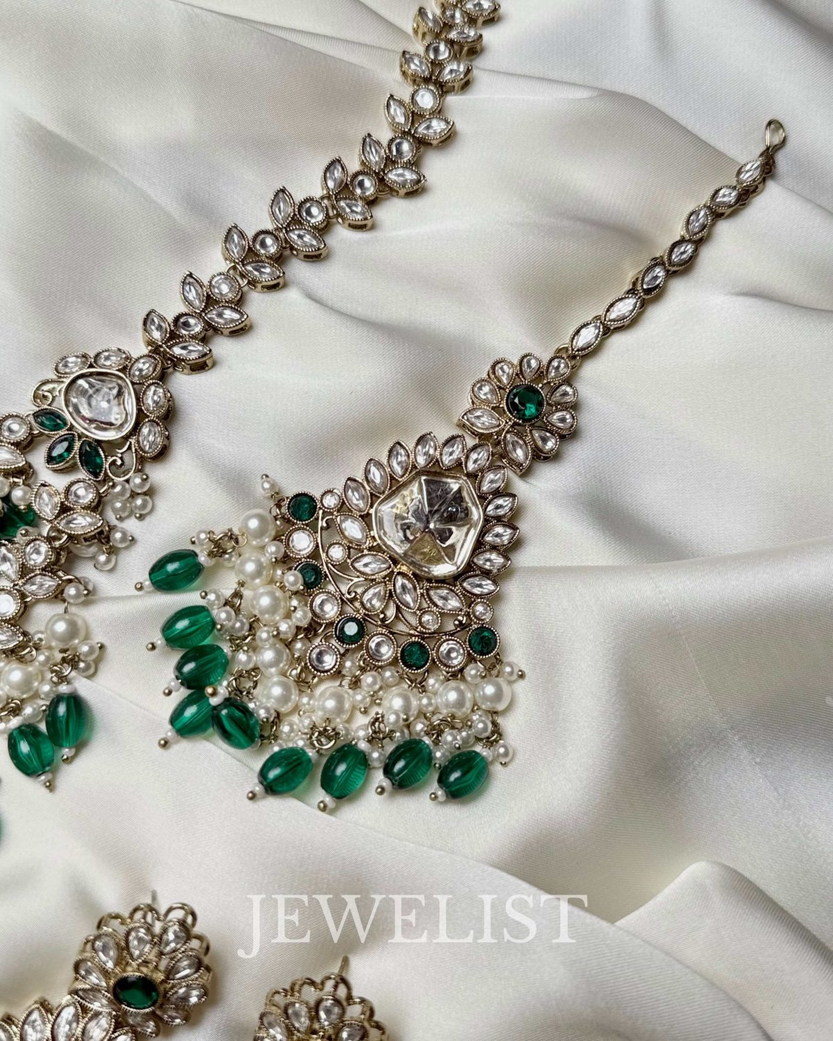 Exquisite Meera Long Kundan Mala Bridal Set - Artificial Kundan Bridal Jewellery Pakistan by Jewelist.pk