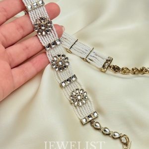 Miral Kundan and Pearl Head Band - Traditional Bridal Artificial Jewellery by Jewelist.pk