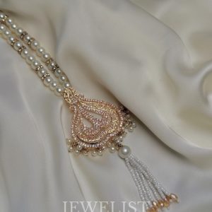 Majestic Noor Mala - Radiant Artificial Mala Necklace with Pearl Beads by Jewelist.pk