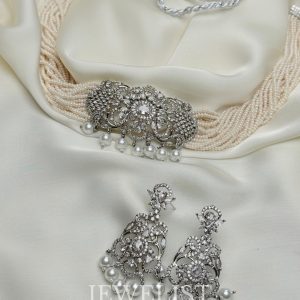 Riya Choker Set American Diamond and Pearl Bridal Jewellery from Jewelist.pk - Jewellery Brand