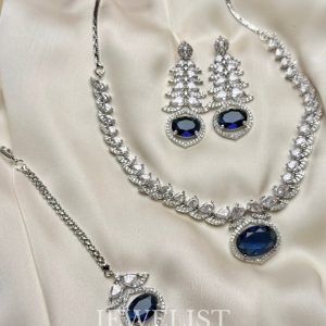 Vibrant Serbia Jewellery Set - Red Artificial Necklace and Earrings by Jewelist.pk