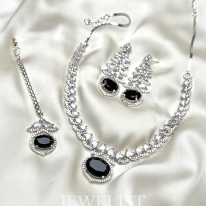 Vibrant Serbia Jewellery Set - Red Artificial Necklace and Earrings by Jewelist.pk