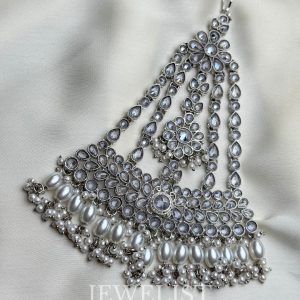 Sheila Jhoomer in Silver Reverse AD - Bridal Side Teeka by Jewelist.pk - Jewellery Brand.
