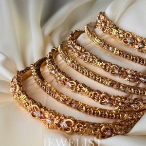 Luxurious Shirin Gold Plated Bangles - Traditional Artificial Gold Bangles for Weddings by Jewelist.pk