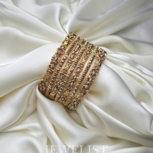 Luxurious Shirin Gold Plated Bangles - Traditional Artificial Gold Bangles for Weddings by Jewelist.pk