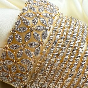 Bridal Diamond Bangle Set with Openable Karas - Jewelist.pk