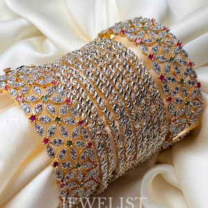 Ruby Emerald Bridal Bangle Set with Openable Karas – Jewelist.pk