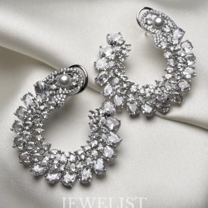 Crescent Silver Earrings Jewelist.pk Pakistani Jewellery
