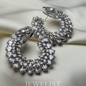 Crescent Silver Earrings Jewelist.pk Pakistani Jewellery