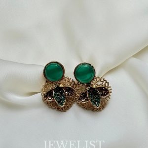 Green Charmstone Studs by Jewelist.pk