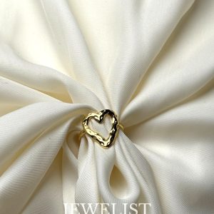 Gold Textured Open Heart Ring – Jewelist.pk