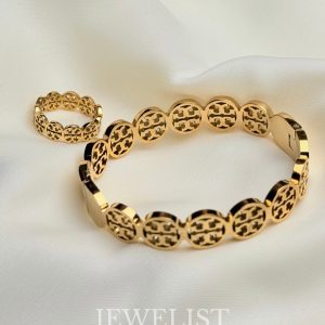 Luxe Medallion Charm Bracelet & Ring Set by Jewelist.pk