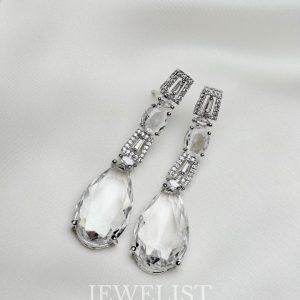 Teardrop Crystal Two-Tiered Necklace Set by Jewelist.pk