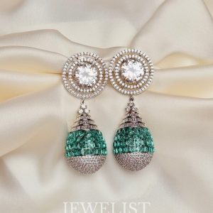 Stacked Baguette Drop Earrings – Jewelist.pk Pakistani Jewellery