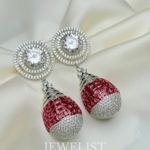 Stacked Baguette Drop Earrings – Jewelist.pk Pakistani Jewellery