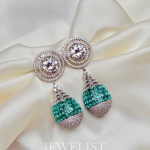 Stacked Baguette Drop Earrings – Jewelist.pk Pakistani Jewellery