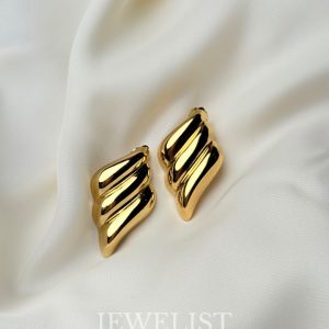 Golden Swirl Studs by Jewelist.pk – Statement Artificial Jewellery