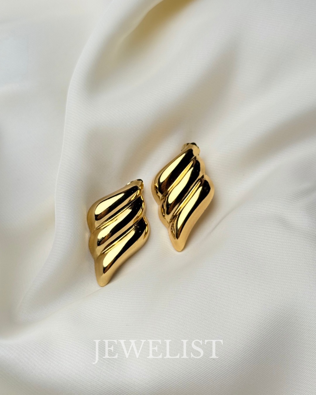 Golden Swirl Studs by Jewelist.pk – Statement Artificial Jewellery
