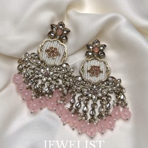 Zarqash Chandbalis by Jewelist.pk – Meena Kundan Festive Earrings Pakistan