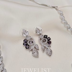 Muave Floral Earrings from Jewelist Jewellery Pakistan