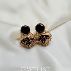 Black Charmstone Studs Jewelist Jewellery