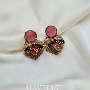 Pink Charmstone Studs Jewelist Jewellery Pakistan