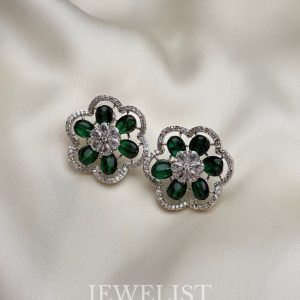 Emerald Bloom Studs mint green — Jewelist Jewellery