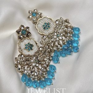 Zarqash Chandbalis by Jewelist.pk – Meena Kundan Festive Earrings Pakistan