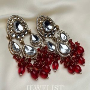 Polki Mirror Earrings by Jewelist.pk – Pakistani Bridal Jewellery