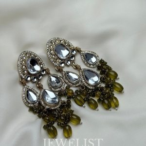 Polki Mirror Earrings by Jewelist.pk – Pakistani Bridal Jewellery