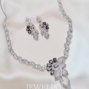 Muave Floral Set Necklace by Jewelist.pk