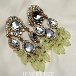 Polki Mirror Earrings by Jewelist.pk – Pakistani Bridal Jewellery