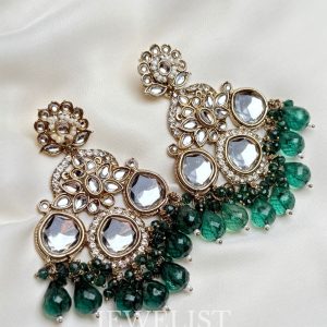 Polki Dangling Earrings by Jewelist.pk – Pakistani Artificial Jewellery
