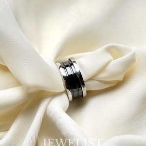 Bvlgari Inspired Rings in Silver and Black – Jewelist.pk