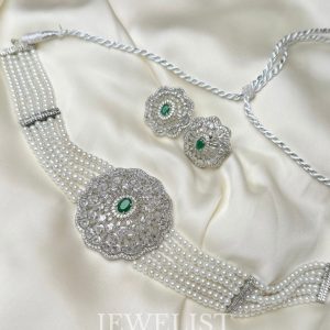 Pearled Orchid Choker Set by Jewelist.pk – Bridal Necklace with Earrings