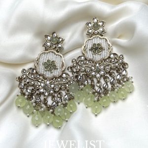 Zarqash Chandbalis by Jewelist.pk – Meena Kundan Festive Earrings Pakistan