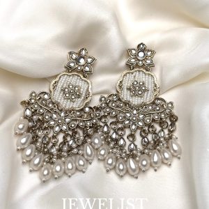 Zarqash Chandbalis by Jewelist.pk – Meena Kundan Festive Earrings Pakistan