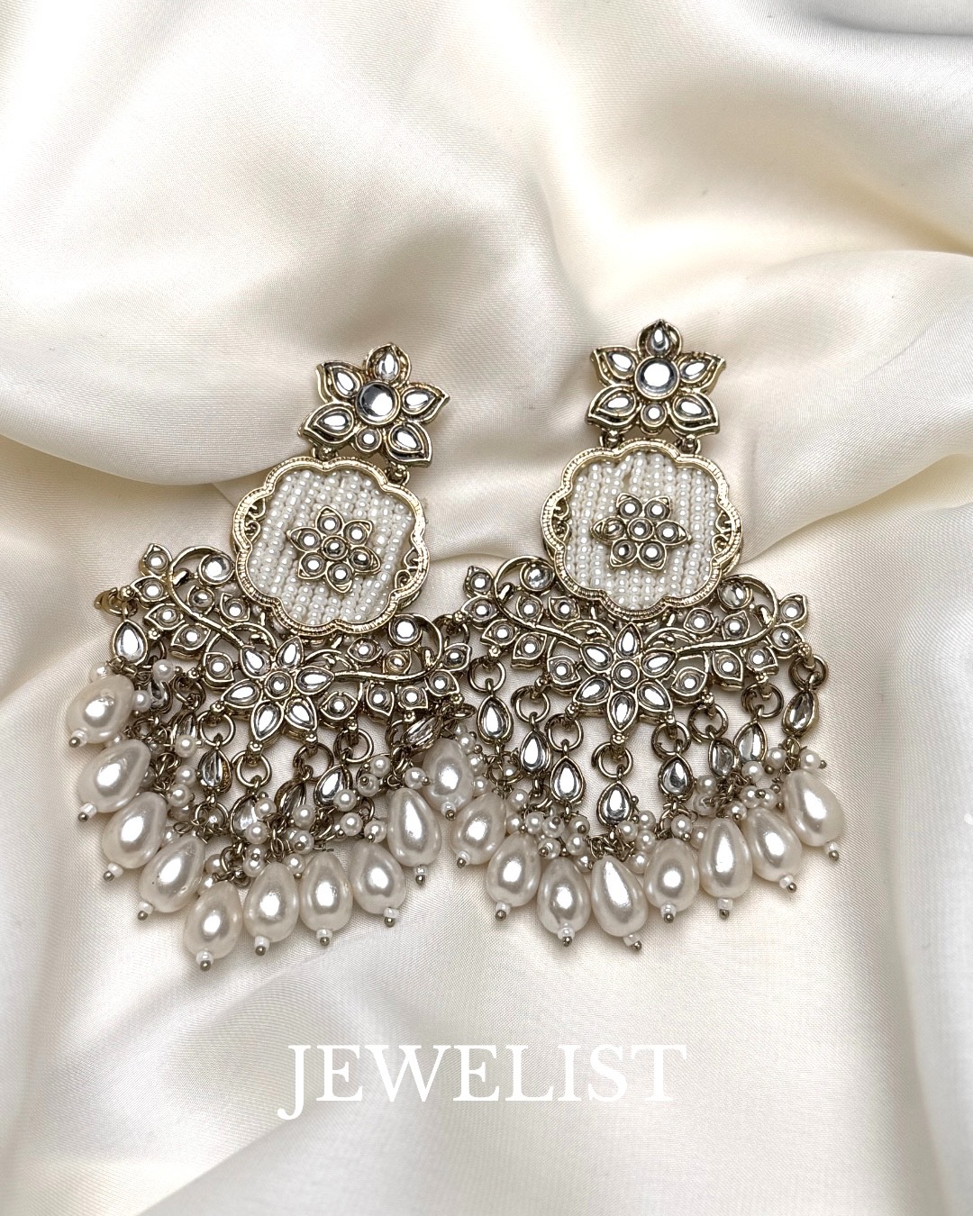 Zarqash Chandbalis by Jewelist.pk – Meena Kundan Festive Earrings Pakistan