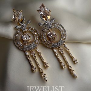 Champagne Halo Earrings by Jewelist.pk