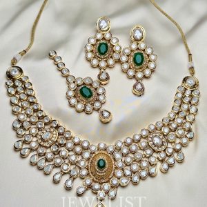 Mahjabeen Kundan Polki Set - bridal – Jewelist.pk Pakistani Jewellery