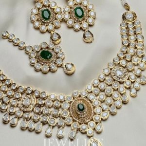 Mahjabeen Kundan Polki Set - bridal – Jewelist.pk Pakistani Jewellery