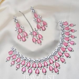 Jewelist Jewellery Bridal Blush Cascade Necklace Set