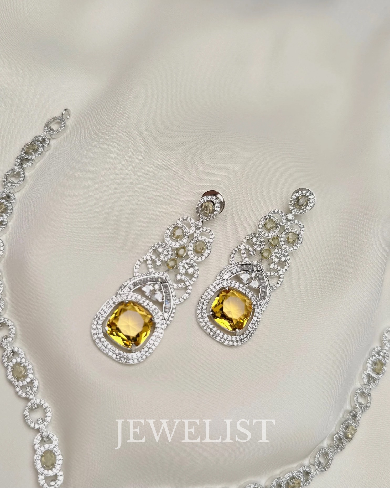 Artificial Jewellery Pakistan – Citrine Sunburst Set
