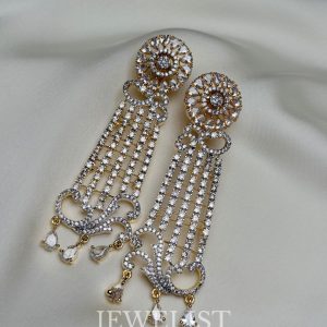 Gold Dangling Chandelier Earrings – Pakistani Jewellery Brand