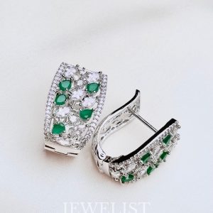 Studded Onyx Hoops Bridal Design – South Asian Jewellery