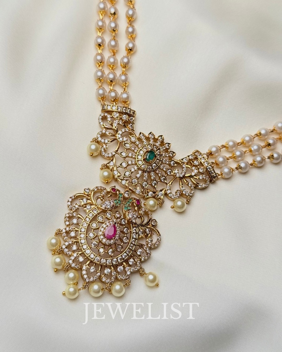 Rehaar Mala Set by Jewelist.pk – Pearl and Stone Necklace