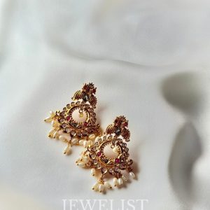 Zarqash Earrings by Jewelist.pk – Ornate Gold and Pearl Earrings