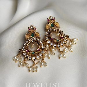 Zarqash Earrings by Jewelist.pk – Ornate Gold and Pearl Earrings