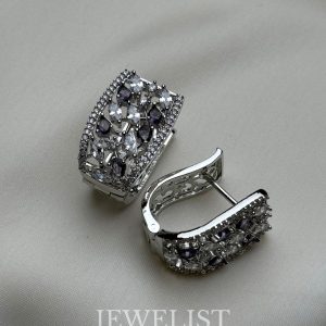 Studded Onyx Hoops with Purple Stones – Jewelist.pk